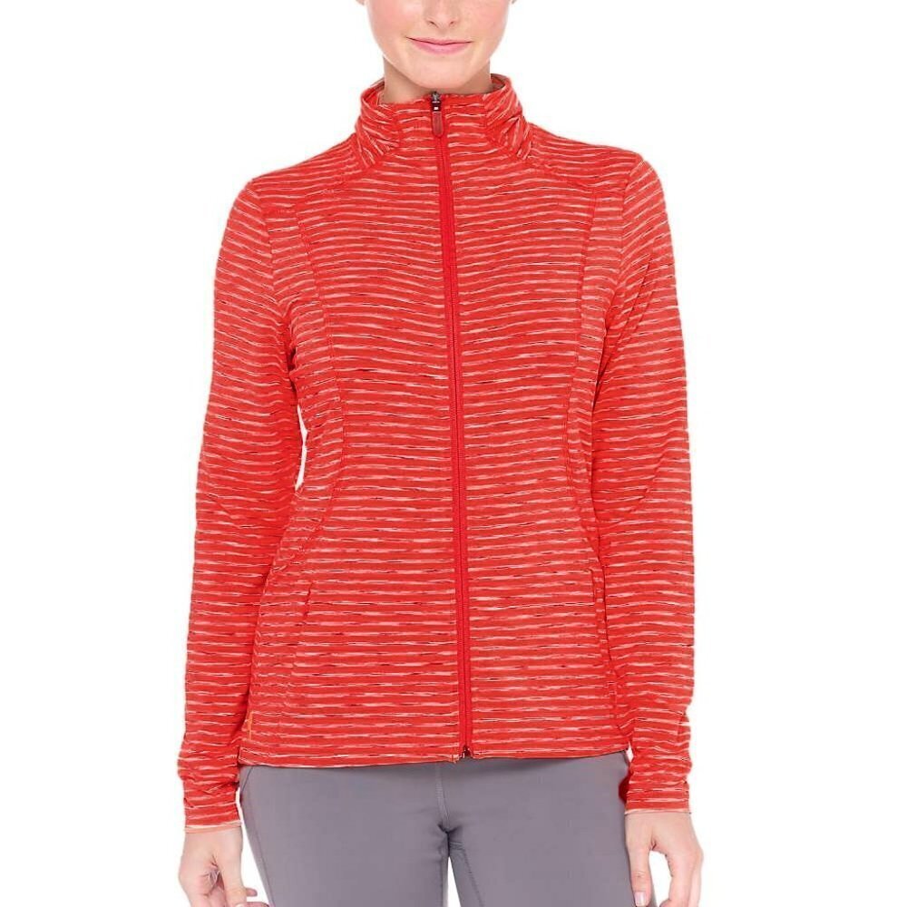 Lole Athletic Women’s Orange and Red Striped Long Sleeve UPF 50 Jacket …